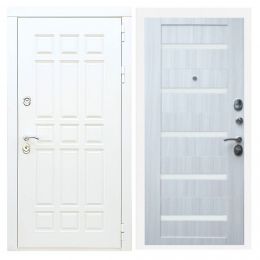 Дверь входная Great Doors Х8 Белая Шагрень Царга СБ-14 Сандал Светлый Белый Лакобель