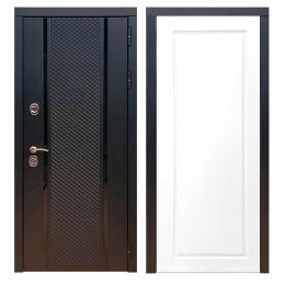 Дверь входная металлическая Great Doors Х25 Черный кварц ФЛ-119 Белый Софт
