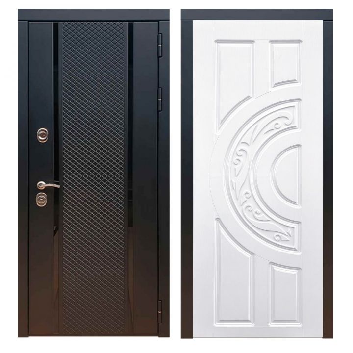 Дверь входная металлическая Great Doors Х25 Черный кварц ФЛ-232 Белый Софт