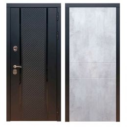 Дверь входная металлическая Great Doors Х25 Черный кварц ФЛ-290 Бетон Светлый