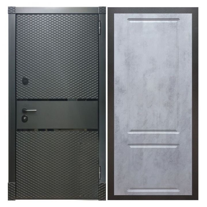 Дверь входная металлическая Great Doors Х15 Черный Кварц ФЛ-117 Бетон Темный