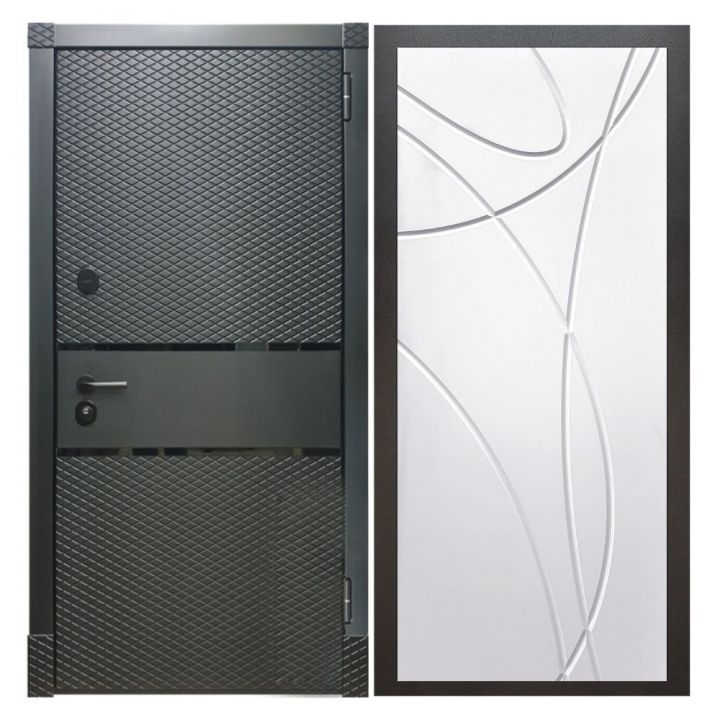Дверь входная металлическая Great Doors Х15 Черный Кварц ФЛ-247 Белый Софт