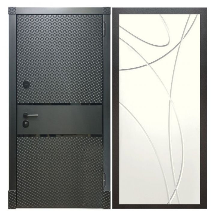 Дверь входная металлическая Great Doors Х15 Черный Кварц ФЛ-247 Белый Ясень