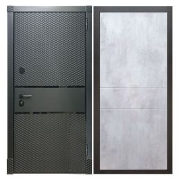 Дверь входная металлическая Great Doors Х15 Черный Кварц ФЛ-290 Бетон Светлый