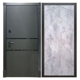 Дверь входная металлическая Great Doors Х15 Черный Кварц ФЛ-291 Бетон Светлый