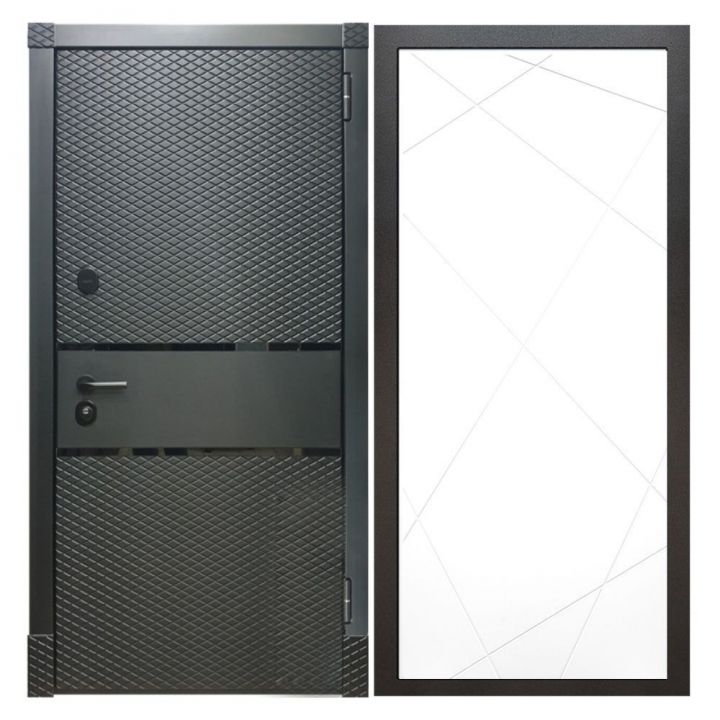 Дверь входная металлическая Great Doors Х15 Черный Кварц ФЛ-291 Белый Софт