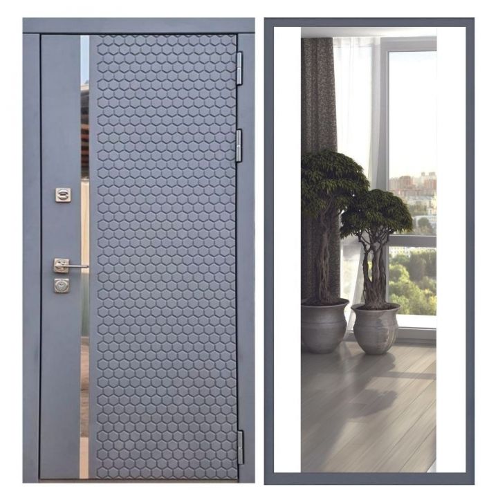 Дверь входная Great Doors Х24 Силк Титан Зеркало Макси Белый Софт