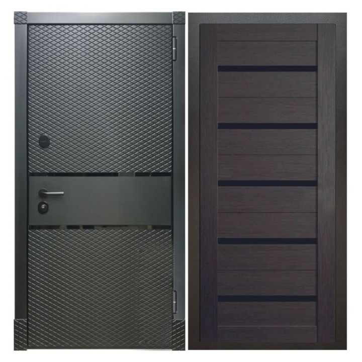 Дверь входная металлическая Great Doors Х15 Черный Кварц Царга СБ-14 Венге Темный Лакобель
