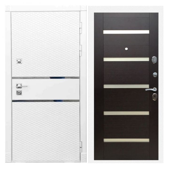 Дверь входная Great Doors Х15 Белый Софт Царга СБ-14 Венге Белый Лакобель