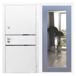 Дверь входная Great Doors Х15 Белый Софт Зеркало 18 Силк Титан