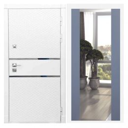 Дверь входная Great Doors Х15 Белый Софт Зеркало Макси Силк Титан