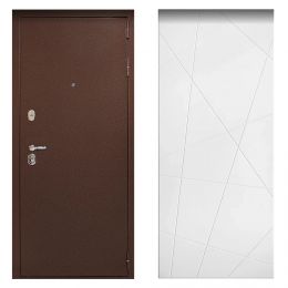 Входная металлическая Дверь Дверной континент Рубикон Антик Медь 655 Лофт белый