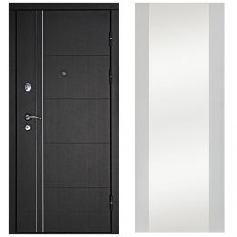 Входная Дверь Дверной континент ДК-Теплолюкс Дизайн Софт белый снег зеркало макси