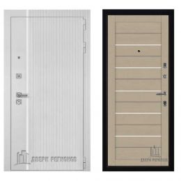 Дверь входная Двери Регионов Президент Лайн Белый Матовый 2127 Софт Кремовый