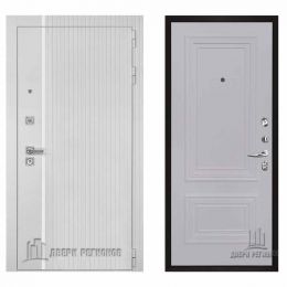 Дверь входная Двери Регионов Президент Лайн Белый Матовый Престиж Серый шелк