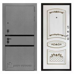 Дверь входная Двери Регионов Президент Тренд 2 Силк Титан Алина Эмаль Белая