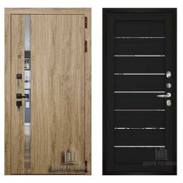 Дверь входная Двери Регионов TESLA Дуб мелфорд софт LW 2125 Шоко Велюр металлическая