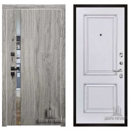 Дверь входная Двери Регионов TESLA Дуб Мелфорд грей Багет 32 Эмаль Белая