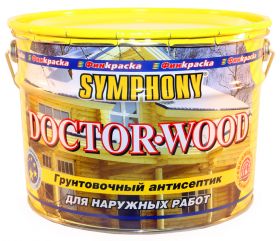 Грунтовочный Антисептик Финкраска Symphony DOCTOR WOOD 1л Бесцветный на Основе Алкида Льняного Масла для Наружных Работ / Симфония Доктор Вуд