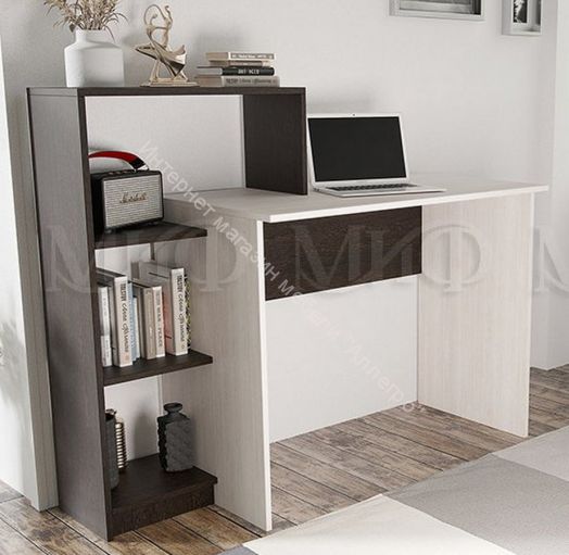 Стол компьютерный №5 Дуб Беленый, Дуб Венге