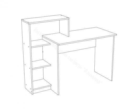 Стол компьютерный №5 Дуб Беленый, Дуб Венге