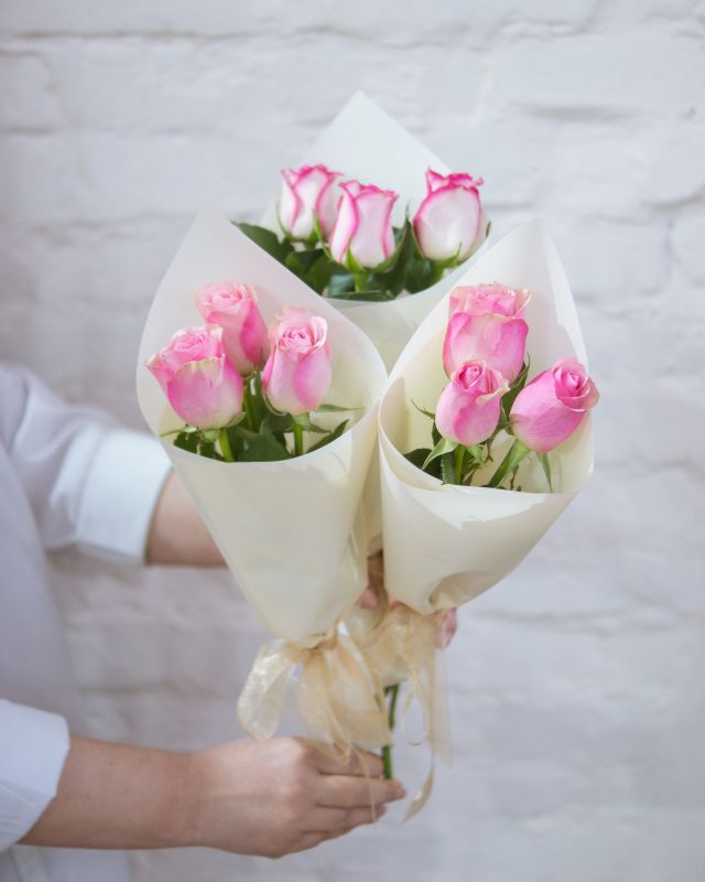 Букет из 3 роз 50 см