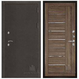 Дверь входная Двери Регионов Термо 3 Антик Темное Серебро 2110 Серый Велюр