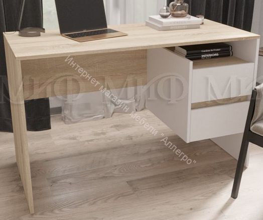 Стол компьютерный угловой №9 Белый, Дуб Сонома