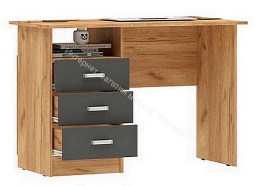 Стол письменный Мартина ЛДСП Графит, Дуб Крафт