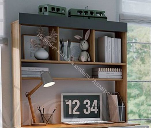 Надстройка для стола Мартина ЛДСП Графит, Дуб Крафт