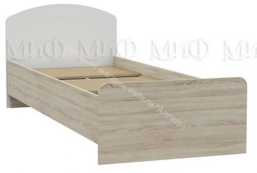 Кровать детская Мартина 0,8х2,0м ЛДСП Белый глянец, Дуб Сонома