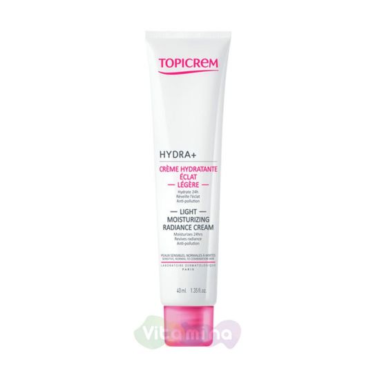 Топикрем HYDRA+ Легкий увлажняющий крем-сияние, 40 мл