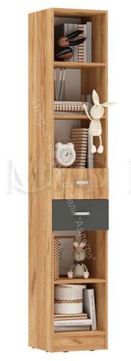 Стеллаж с ящиками Мартина ЛДСП Графит, Дуб Крафт