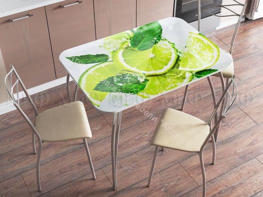 Стол обеденный прямоугольный 1000*670 фотопечать Лайм