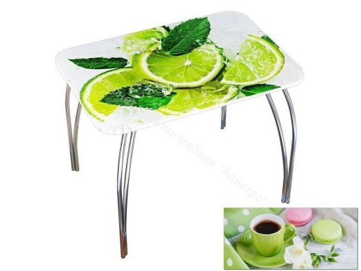 Стол обеденный прямоугольный 1000*670 фотопечать Десерт