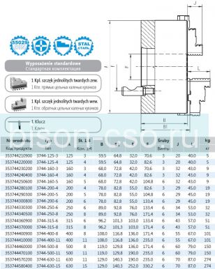 Польский токарный патрон BISON 3744-200-6 DIN 55029 Кэмлокк