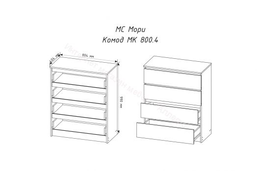 Комод "Мори" МК800.4 Графит