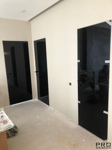 Комплект скрытой двери Pro Design Сolor Glass окрас по ral, ncs наружного открывания