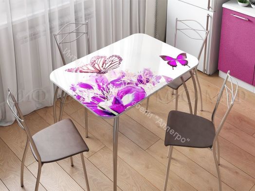 Стол обеденный прямоугольный 1000*670 фотопечать Клубника