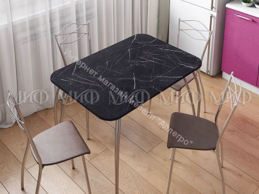 Стол обеденный прямоугольный 1000*670 Мрамор Черный