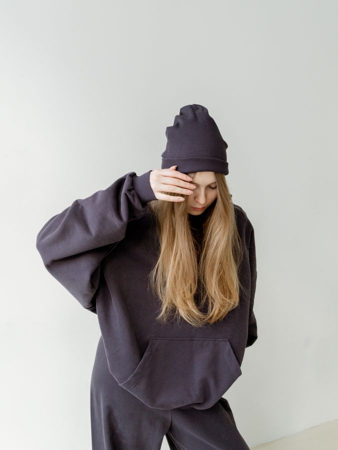 Худи оверсайз в цвете графит