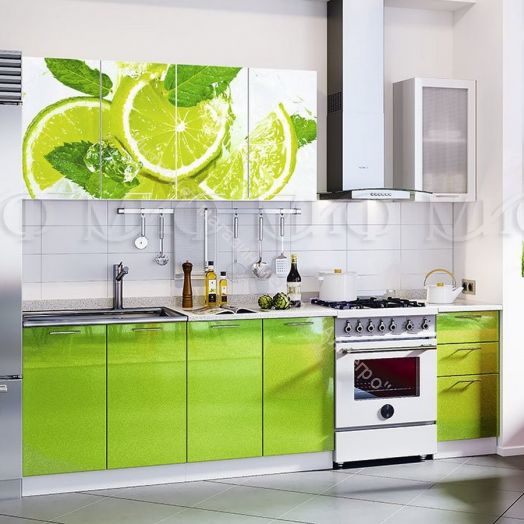 Кухня "Лайм" 2000 мм (Фотопечать)