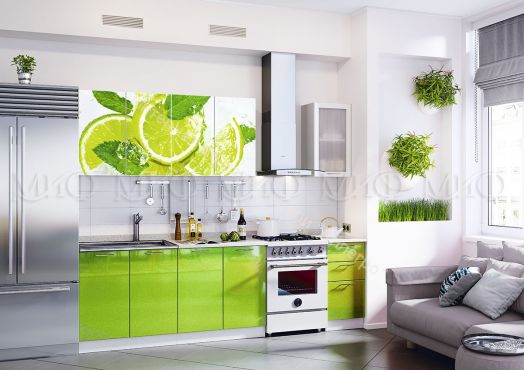 Кухня "Лайм" 2000 мм (Фотопечать)