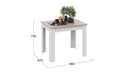 Стол обеденный  "Промо" тип 1 (Белый/Дуб сонома)