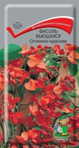 Семена Фасоль вьющаяся (декоративная) Огненно-красная. Комплект из 3 пакетиков