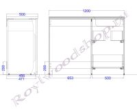 Тумба для стиральной машинки "Глосси-М-120 белая эмаль" правая схема