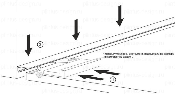 Pro Design Mini щелевой плинтус 7067 крашенный по RAL