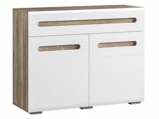 Тумба Наоми ТБ-18 Белый глянец, Дуб каньон