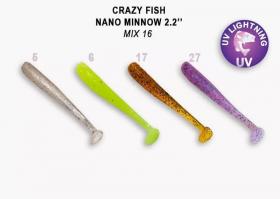 Приманка Crazy Fish Nano minnow 2.2, цвет 16 - MIX