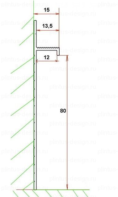 5957.01 Евротрим теневой профиль серебро 80 мм